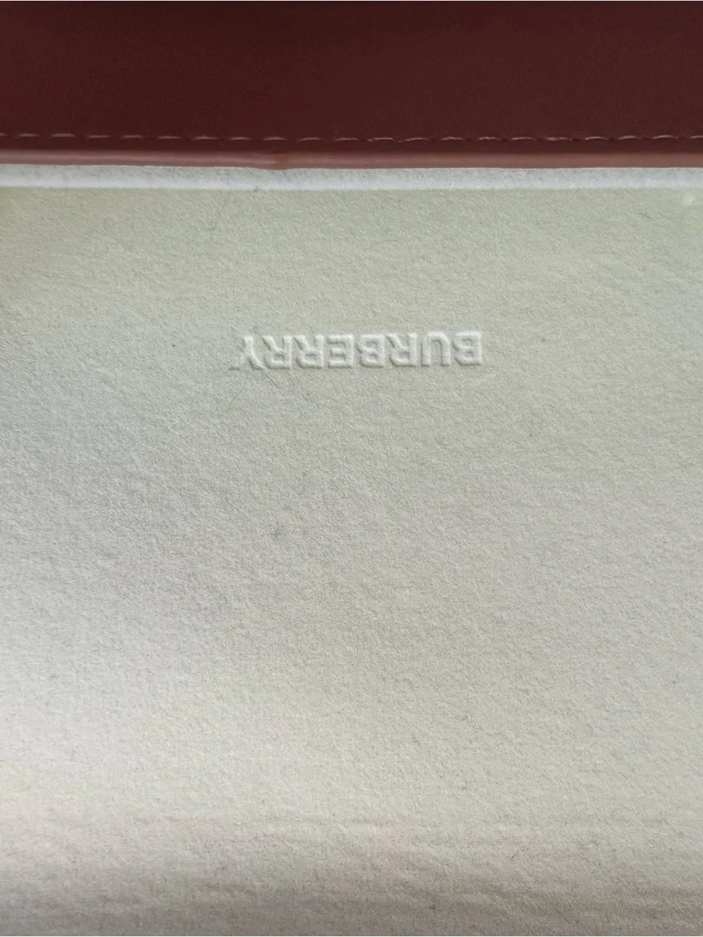 Burberry Taupe Leather Eyewear Case with Black Logo